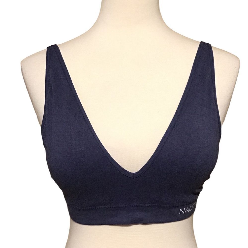 Nautica Intimates Wireless Blue Bra L‎